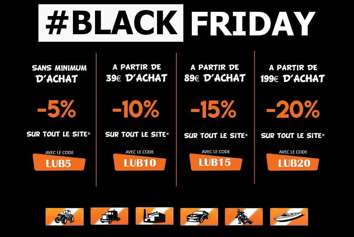 Jusqu'à -20% de réduction sur tout le site pour le Black Friday !